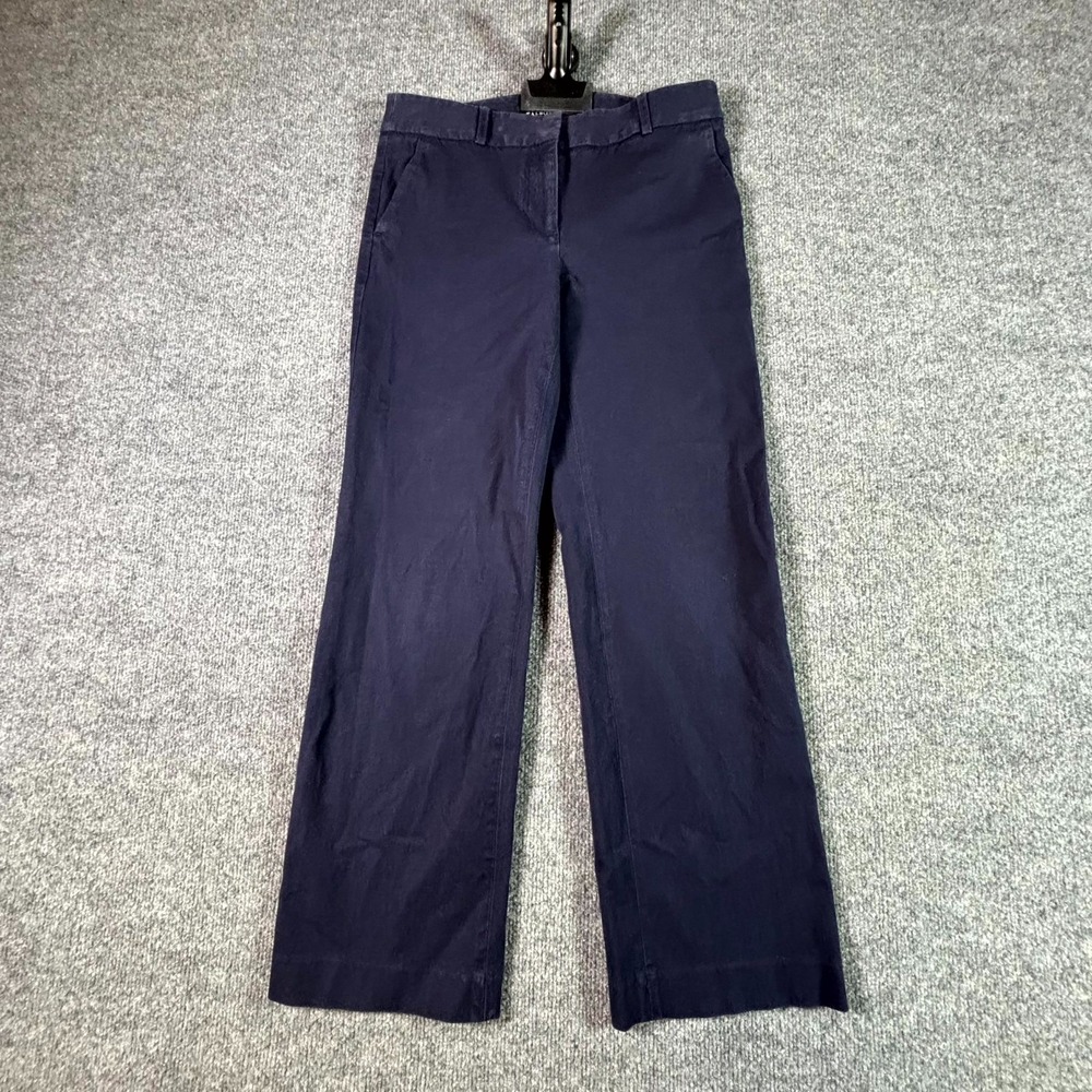 Talbots Newport Chino Pant Women's 2P Blue Cotton Straight Preppy Career Stretch